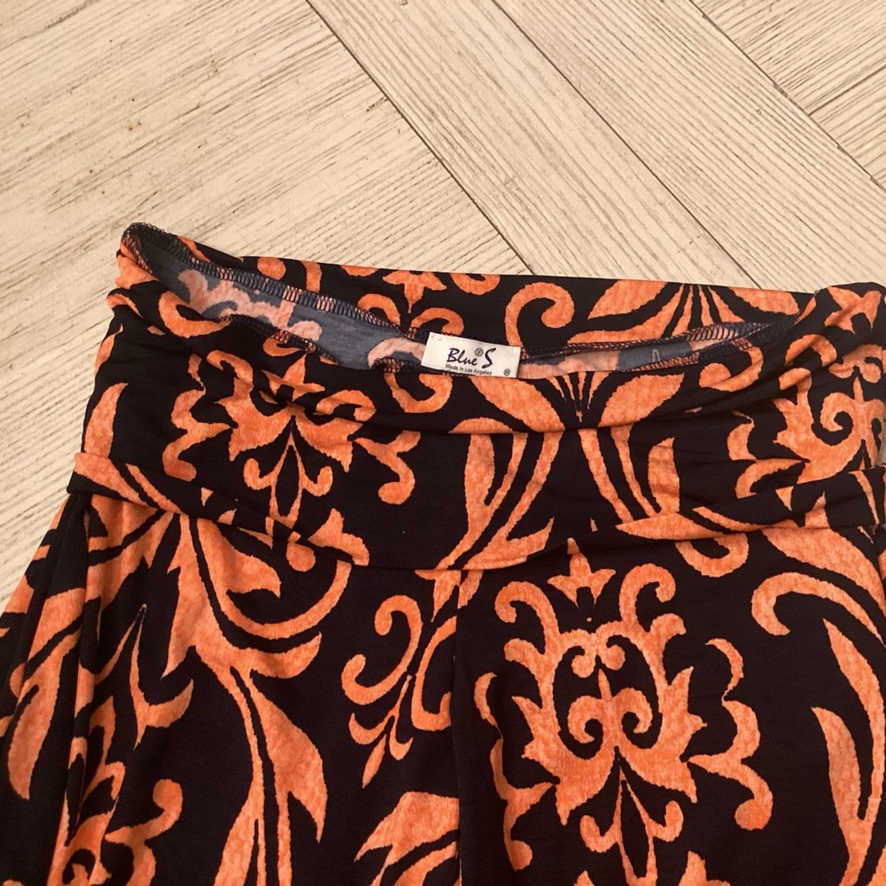 Black & Orange Wide Leg Pants